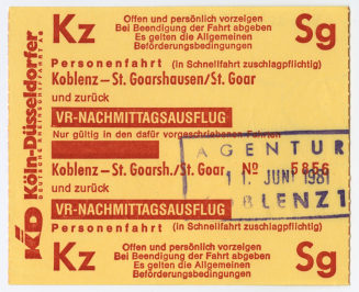 Schiffsfahrschein "Koblenz - St. Goarshausen/ St. Goar"