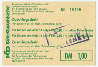 Zuschlagschein "Für Kinder von 4 bis 14 Jahre"