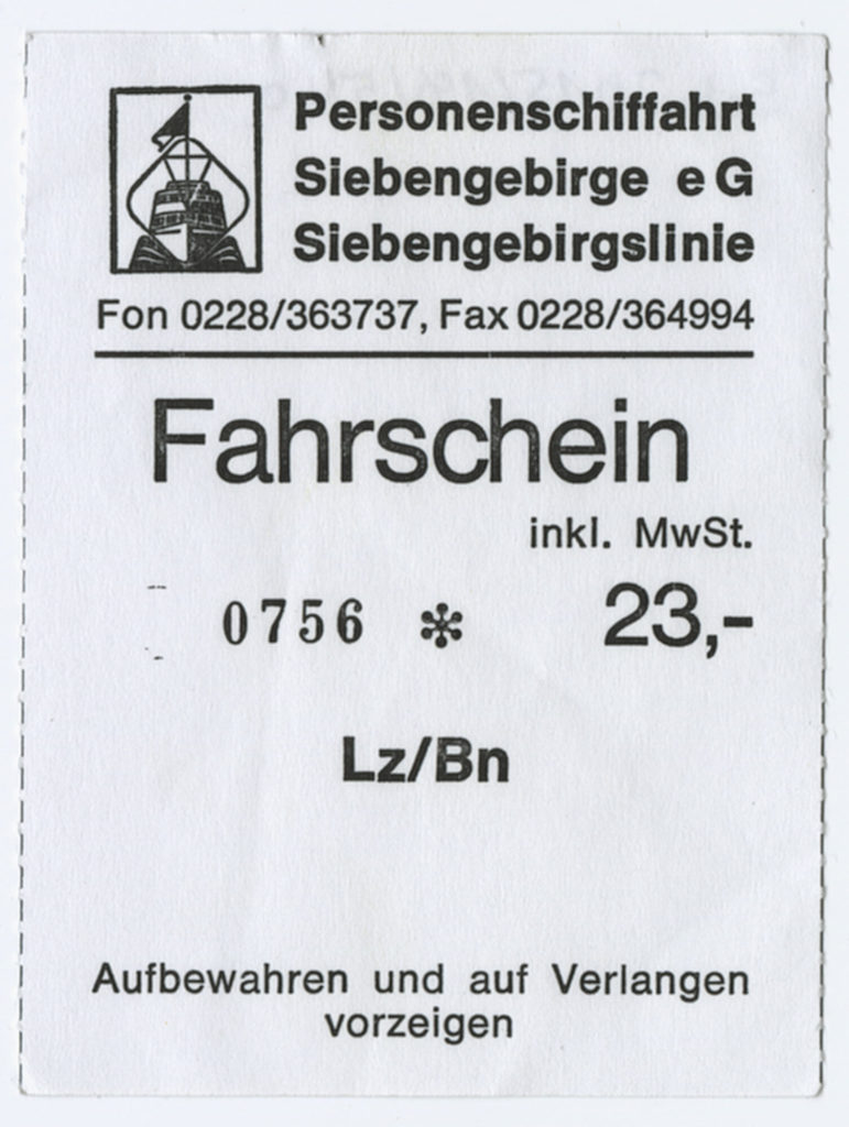 Schiffsfahrschein "Lz/Bn" [Linz - Bonn]