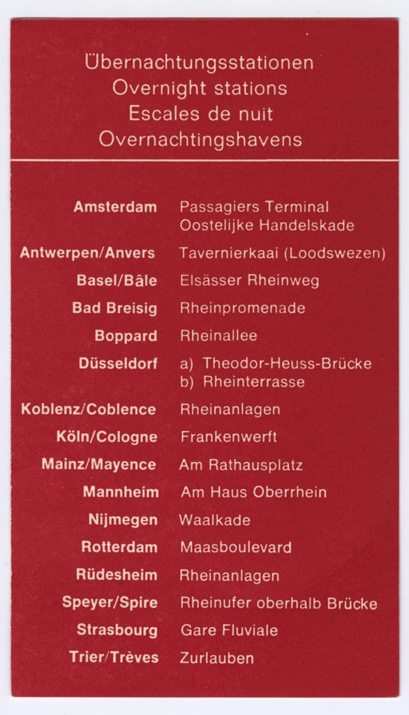 Schiffsfahrschein "Rotterdam - Basel - Rotterdam"