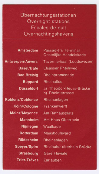 Schiffsfahrschein "Rotterdam - Basel - Rotterdam"
