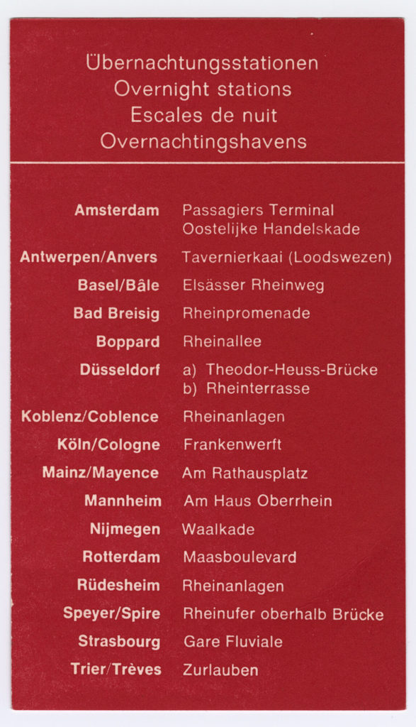 Schiffsfahrschein "Rotterdam - Basel - Rotterdam"