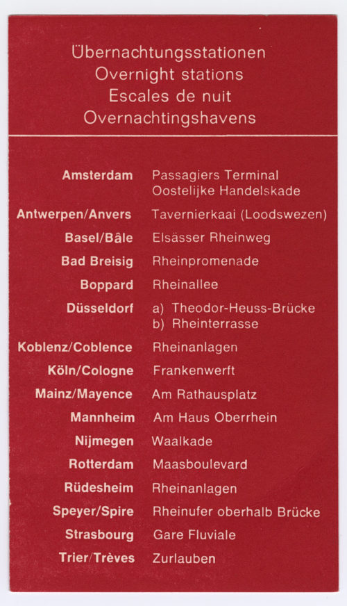 Köln-Düsseldorfer Deutsche Rheinschiffahrt AG (Beteiligte Institution), Schiffsfahrschein "Rotterdam - Basel - Rotterdam", n.d.