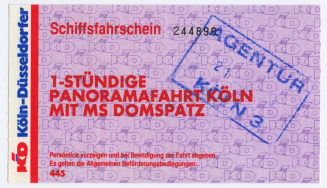 Schiffsfahrschein "1-STÜNDIGE PANORAMAFAHRT KÖLN MIT MS DOMSPATZ"