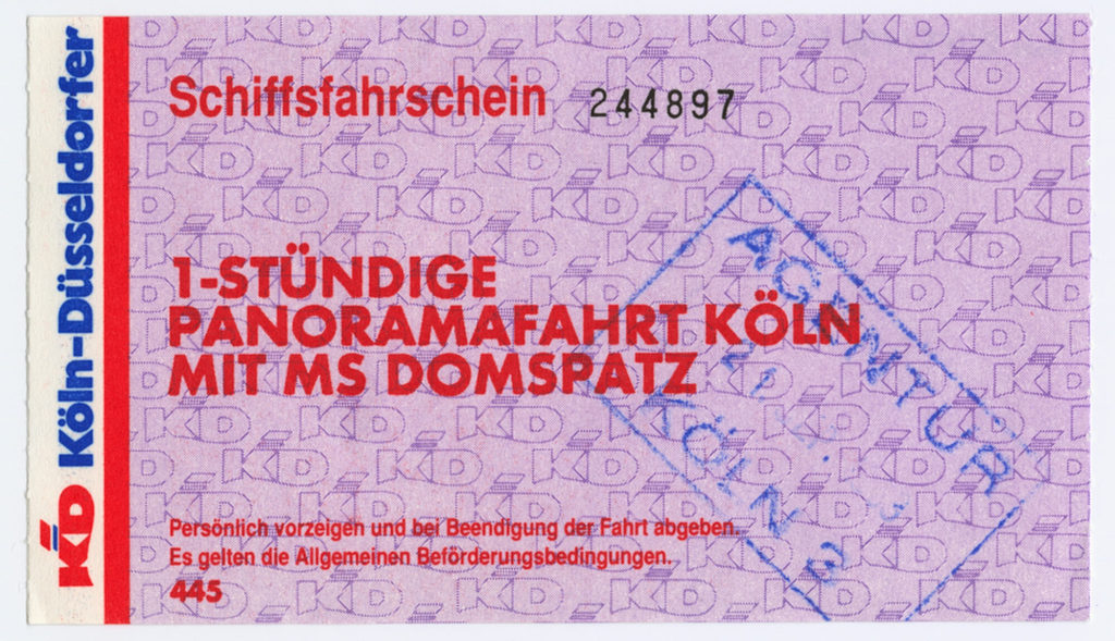Schiffsfahrschein "1-STÜNDIGE PANORAMAFAHRT KÖLN MIT MS DOMSPATZ"