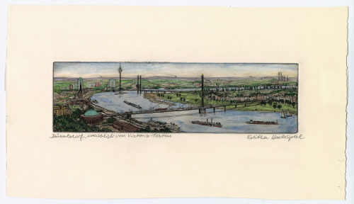 Editha Hackspiel (Künstler*in), Düsseldorf, Weitblick vom Victoria-Turm, 20. Jahrhundert