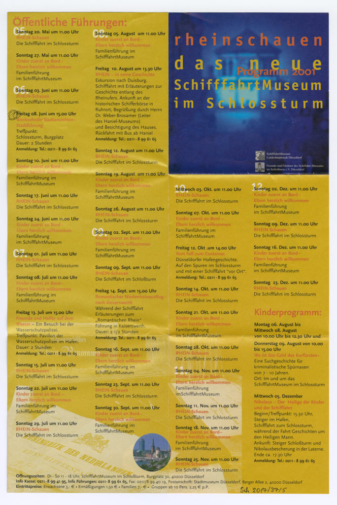 rheinschauen. das neue SchifffahrtMuseum im Schlossturm. Programm 2001