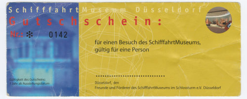SchifffahrtMuseum Düsseldorf (Beteiligte Institution), Gutschein, 2000
