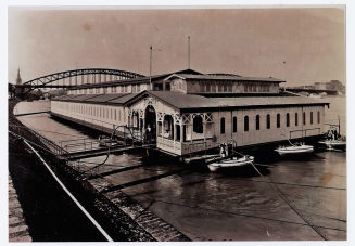 Rheinbadeanstalt, Außenansicht, Sommer 1934