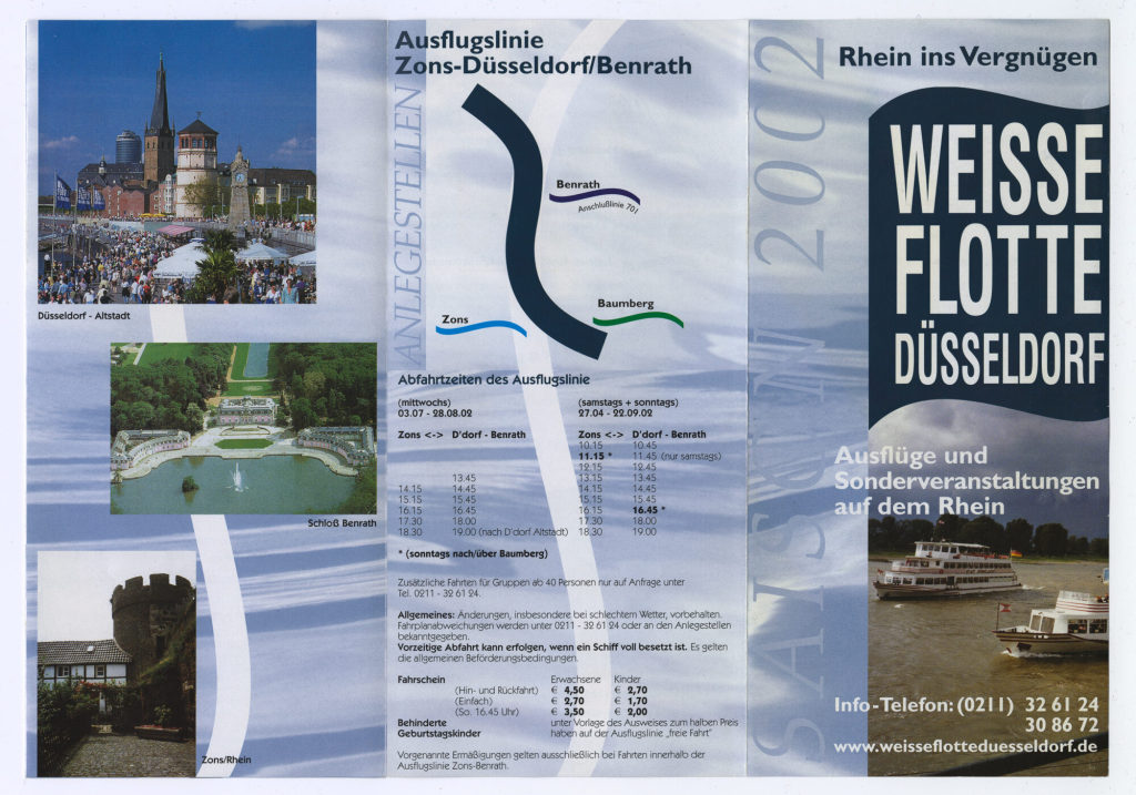 Rhein ins Vergnügen. WEISSE FLOTTE DÜSSELDORF. Ausflüge und Sonderveranstaltungen auf dem Rhein.