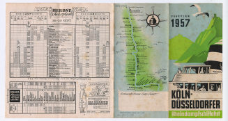 Broschüre "FAHRPLAN 1957. KÖLN-DÜSSELDORFER. Rheindampfschiffahrt"