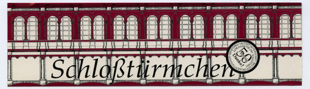 Aufkleber "Schloßtürmchen" der Altstadtgemeinschaft "GEMEINSAM FÜR DEN SCHLOSSTURM"
