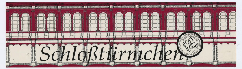 Aufkleber "Schloßtürmchen" der Altstadtgemeinschaft "GEMEINSAM FÜR DEN SCHLOSSTURM"