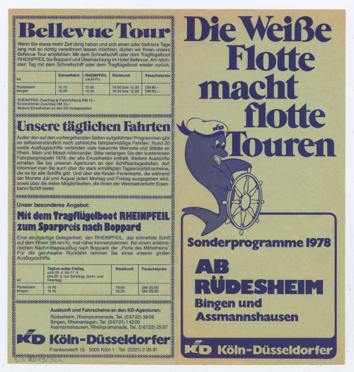 Köln-Düsseldorfer Deutsche Rheinschiffahrt AG (Beteiligte Institution), Die Weiße Flotte macht flotte Touren, 1978