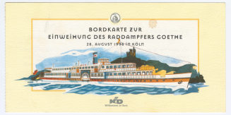 BORDKARTE ZUR EINWEIHUNG DES DAMPFERS GOETHE