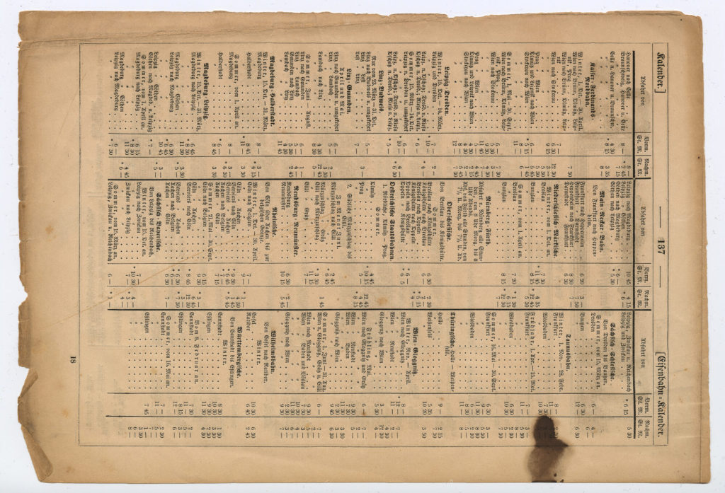 Blatt aus "Dampfschifffahrts-Kalender"