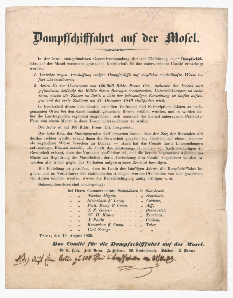 Dampfschifffahrt auf der Mosel.