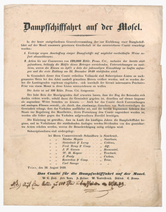 Dampfschifffahrt auf der Mosel.
