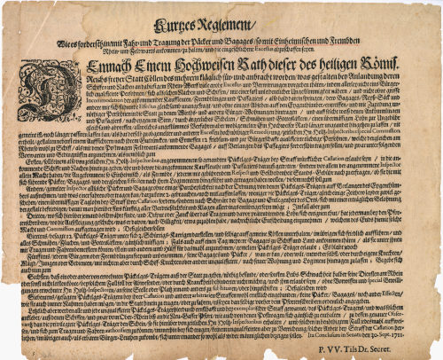 Philipp Werner Tils (Verfasser*in), Kurzes Reglement, 30.09.1711