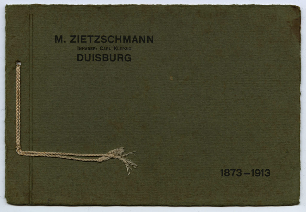 Broschüre zum Jubiläum der Firma M. Zietzschmann, Duisburg, 1873-1913