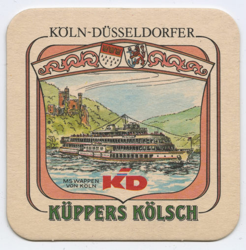 Unbekannt (Hersteller*in), Bierdeckel "KÜPPERS KÖLSCH", 1986