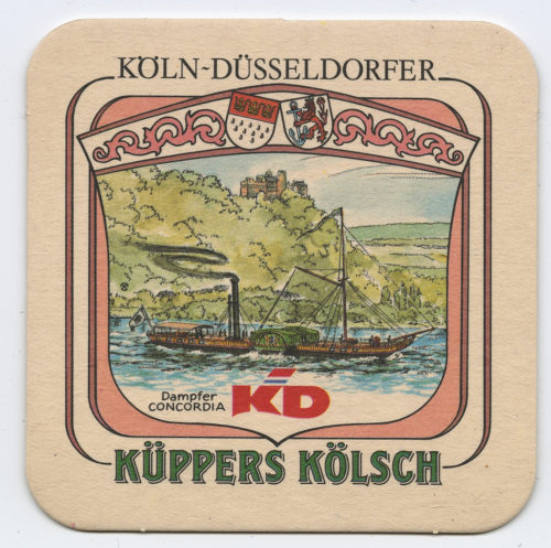 Unbekannt (Hersteller*in), Bierdeckel "KÜPPERS KÖLSCH", 1986