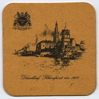 Bierdeckel "Düsseldorf, Rheinfront um 1900"
