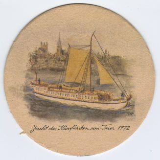 Bierdeckel der Brauerei Reissdorf Kölsch "Jacht des Kurfürsten von Trier 1772"
