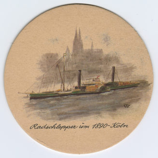 Bierdeckel der Brauerei Reissdorf Kölsch "Radschlepper um 1890 - Köln"