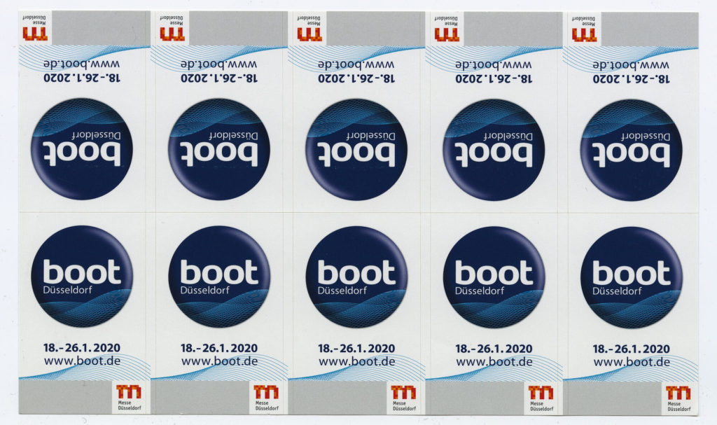 Aufkleber "boot Düsseldorf 18.-26.1.2020 www.boot.de"
