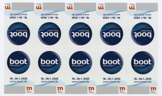 Aufkleber "boot Düsseldorf 18.-26.1.2020 www.boot.de"