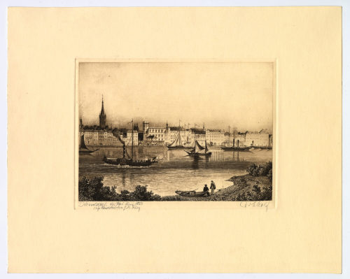 Unbekannt (Urheber*in), Düsseldorf, der Kai um 1850, 20. Jahrhundert