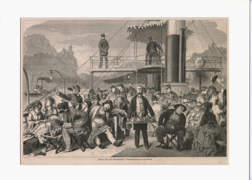Knut Ekwall (Zeichner*in), Auf dem Deck eines Rheindampfers., 1871
