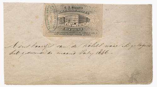 C. A. Staudt's RHENISH HOTEL (Beteiligte Institution), C. A. Staudt's RHENISCH HOTEL COLOGNE, 1846