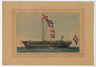 DAS NIEDERLÄNDISCHE EISERNE FLUSSCHIFF AMSTERDAM EN WEENEN VON AMSTERDAM AM 18.JUNI 1846, AUSGELAUFEN, IN WIEN AM 9. AUGUST VOR ANKER GEGANGEN.