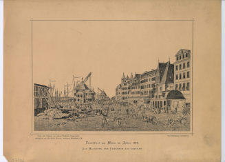 Frankfurt am Main in Jahre 1814. DAS MAINUFER, VOM FAHRTHOR AUS GESEHEN.