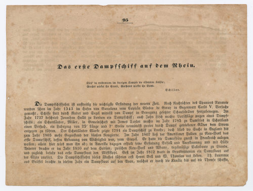 Unbekannt (Hersteller*in), Das erste Dampfschiff auf dem Rhein., um 1816