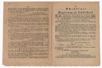 Amtsblatt der Regierung zu Düsseldorf, betreffend Ruhrorter Schiffahrt