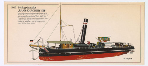 Bauer & Schaurte, Neuss - Rhein (Herausgeber*in), 1916 Schleppdampfer "RAAB-KARCHER VIII", 20. Jahrhundert
