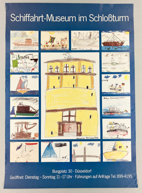 Unbekannt (Hersteller*in), Plakat "Schiffahrt-Museum im Schloßturm", 1984