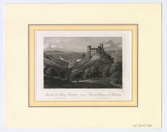 Ansicht der Burg Schönberg mit Oberwesel (Rhein) Vues du Chateau de Schönberg et d'Oberwesel