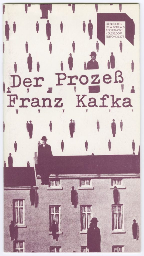 Programmheft (Umschlag) zu "Der Prozeß" von Franz Kafka. Premiere am 9. Oktober 1976 im Düsseld ...