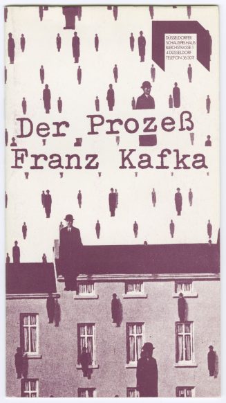 Programmheft (Umschlag) zu "Der Prozeß" von Franz Kafka. Premiere am 9. Oktober 1976 im Düsseld ...
