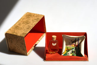 Parfumflakon "Tabacco ambrato" und Ascher in Geschenkkarton