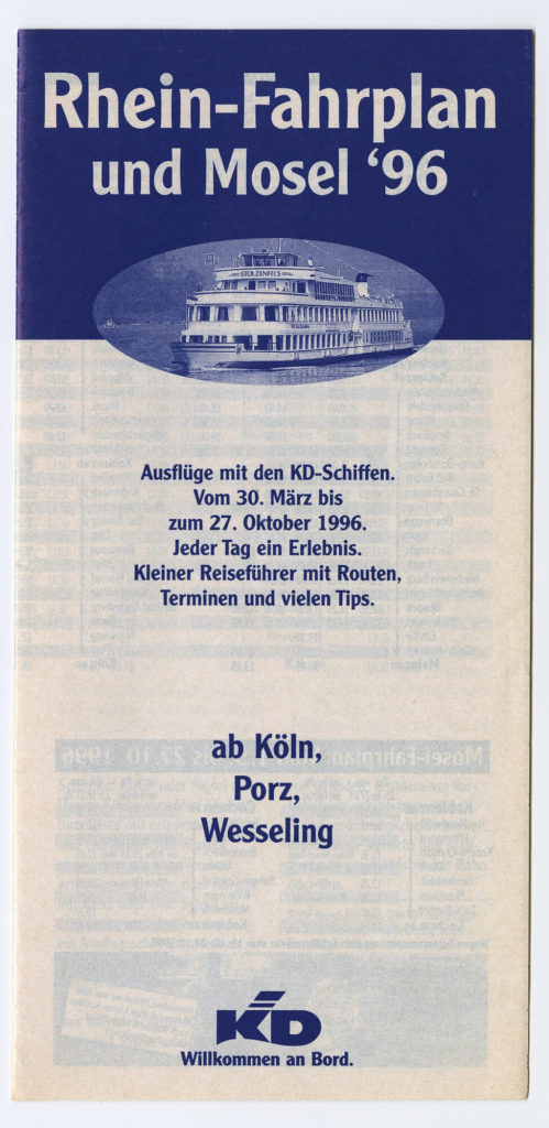 Rhein-Fahrplan und Mosel '96 ab Köln, Porz, Wesseling
