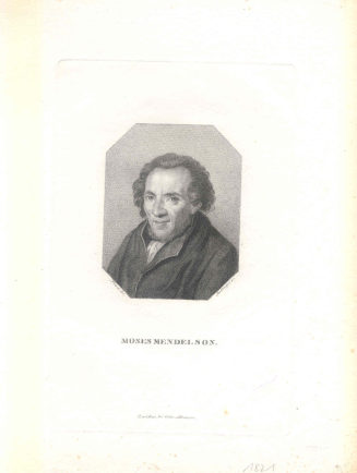 Porträt von Moses Mendelsohn (Stich v. Bolling nach Frisch, Zwickau, 1821)