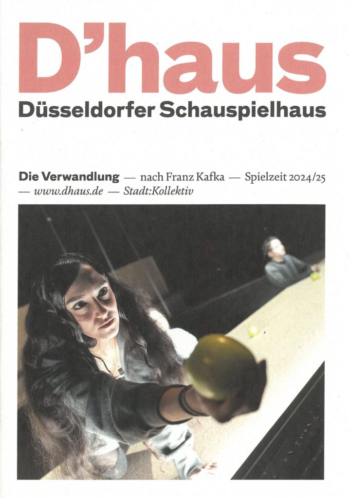 Programmheft (Umschlag) zu "Die Verwandlung" nach Franz Kafka. Premiere am 15. Dezember 2024 im ...