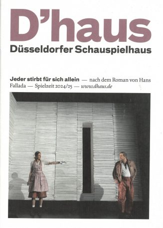 Programmheft (Umschlag) zu "Jeder stirbt für sich allein" nach dem Roman von Hans Fallada. Prem ...