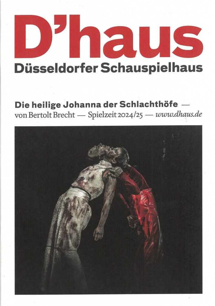 Programmheft (Umschlag) zu "Die heilige Johanna der Schlachthöfe" von Bertolt Brecht. Premiere  ...