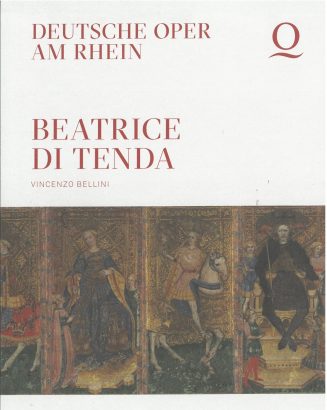 Programmheft (Umschlag) zu "Beatrice di Tenda" von Vincenzo Bellini. Premiere am 2. Mai 2025 im ...